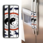 Yin Yang Chinese Zodiac Wheel Print Refrigerator Handle Covers