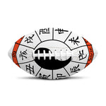 Yin Yang Chinese Zodiac Wheel Print Rugby Ball
