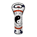 Yin Yang Chinese Zodiac Wheel Print Single Neoprene Wine Tote