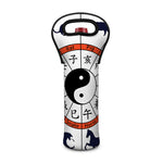 Yin Yang Chinese Zodiac Wheel Print Single Neoprene Wine Tote