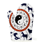 Yin Yang Chinese Zodiac Wheel Print Single Oven Mitt