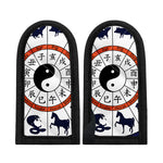 Yin Yang Chinese Zodiac Wheel Print Skillet Handle Cover