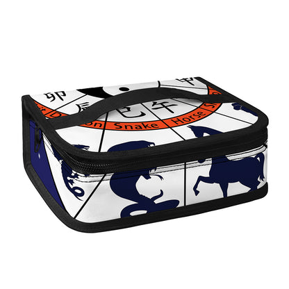 Yin Yang Chinese Zodiac Wheel Print Small Lunch Bag