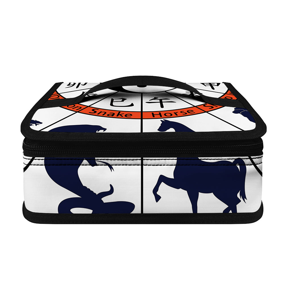 Yin Yang Chinese Zodiac Wheel Print Small Lunch Bag