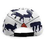 Yin Yang Chinese Zodiac Wheel Print Snapback Cap