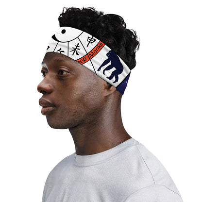 Yin Yang Chinese Zodiac Wheel Print Sports Headband