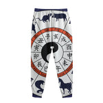 Yin Yang Chinese Zodiac Wheel Print Sweatpants