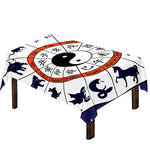Yin Yang Chinese Zodiac Wheel Print Tablecloth