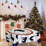 Yin Yang Chinese Zodiac Wheel Print Tablecloth