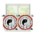 Yin Yang Chinese Zodiac Wheel Print Tier Curtains