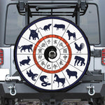 Yin Yang Chinese Zodiac Wheel Print Tire Cover With Camera Hole