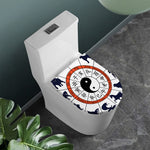 Yin Yang Chinese Zodiac Wheel Print Toilet Lid Cover