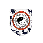 Yin Yang Chinese Zodiac Wheel Print Toilet Lid Cover