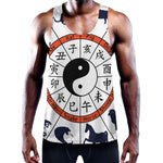 Yin Yang Chinese Zodiac Wheel Print Training Tank Top