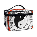 Yin Yang Chinese Zodiac Wheel Print Travel Makeup Bag