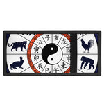 Yin Yang Chinese Zodiac Wheel Print Trifold Wallet