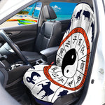 Yin Yang Chinese Zodiac Wheel Print Waterproof Car Seat Cover