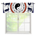 Yin Yang Chinese Zodiac Wheel Print Window Valance