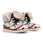 Yin Yang Chinese Zodiac Wheel Print Winter Boots