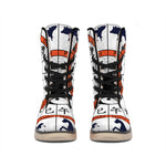 Yin Yang Chinese Zodiac Wheel Print Winter Boots