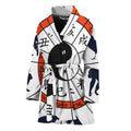 Yin Yang Chinese Zodiac Wheel Print Women's Bathrobe