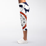 Yin Yang Chinese Zodiac Wheel Print Women's Capri Leggings