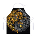 Yin Yang Owl Print Adjustable Apron