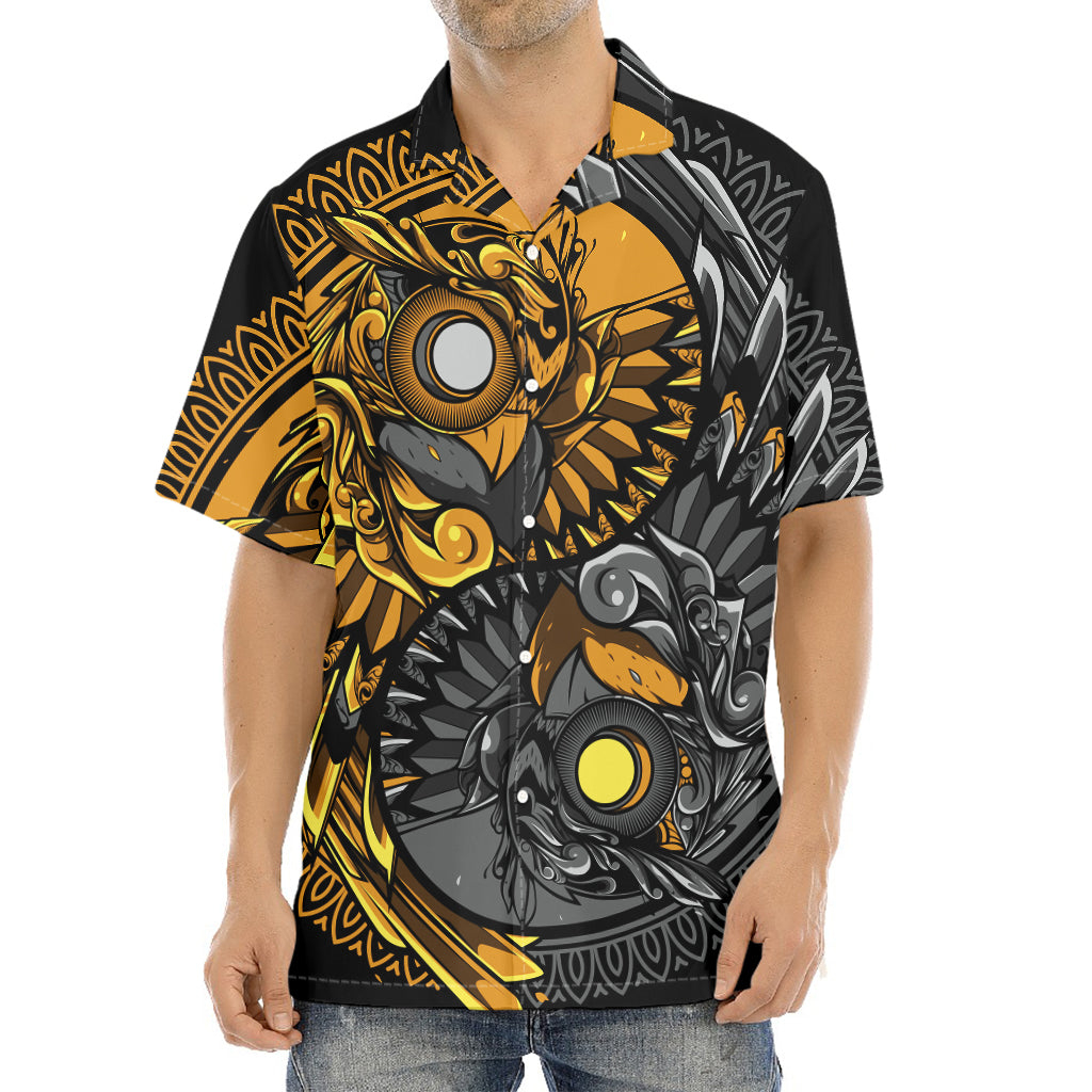 Yin Yang Owl Print Aloha Shirt