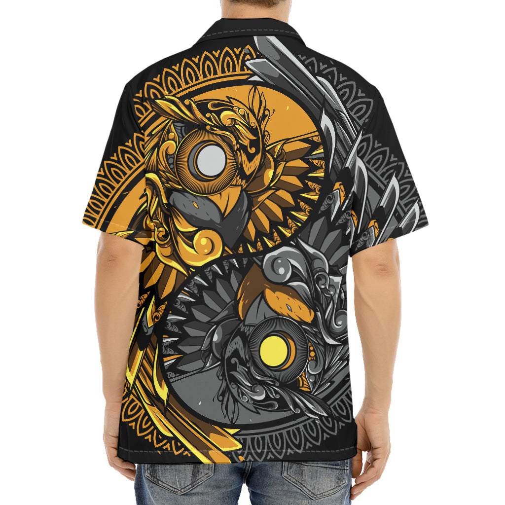 Yin Yang Owl Print Aloha Shirt