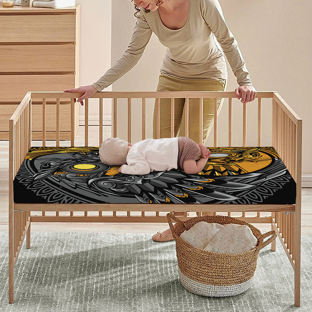 Yin Yang Owl Print Baby Crib Sheet