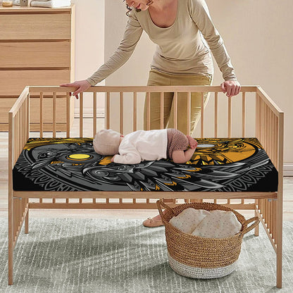 Yin Yang Owl Print Baby Crib Sheet