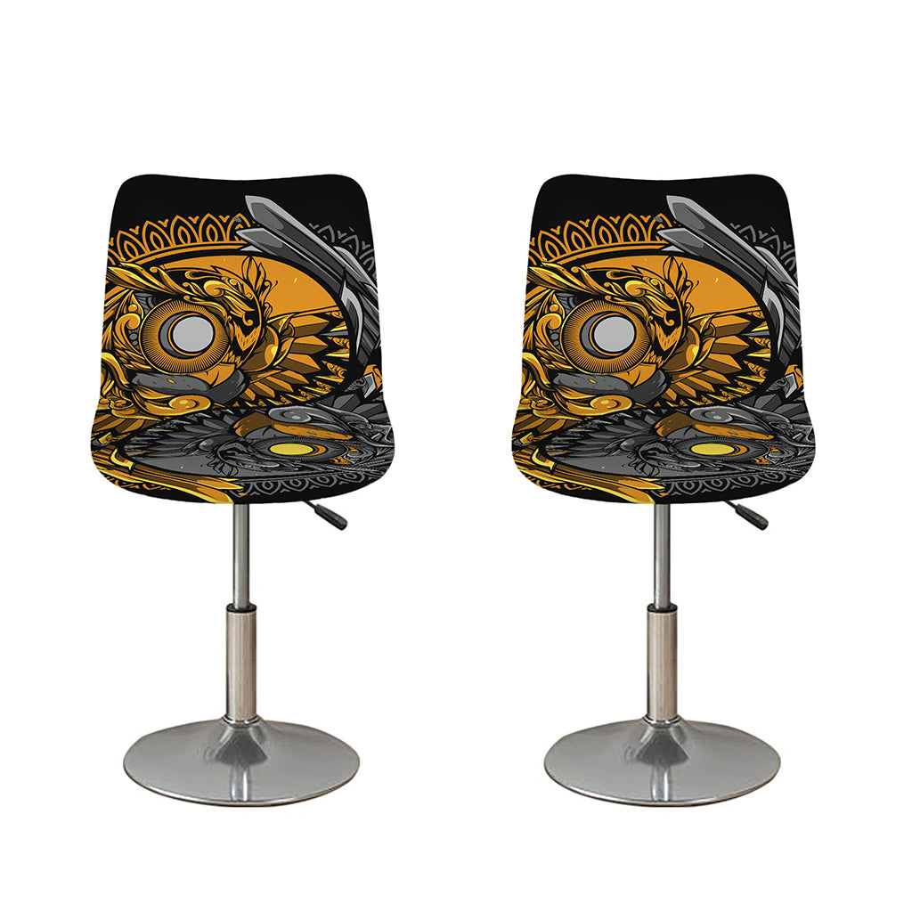 Yin Yang Owl Print Bar Stool Covers