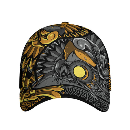 Yin Yang Owl Print Baseball Cap