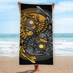 Yin Yang Owl Print Beach Towel