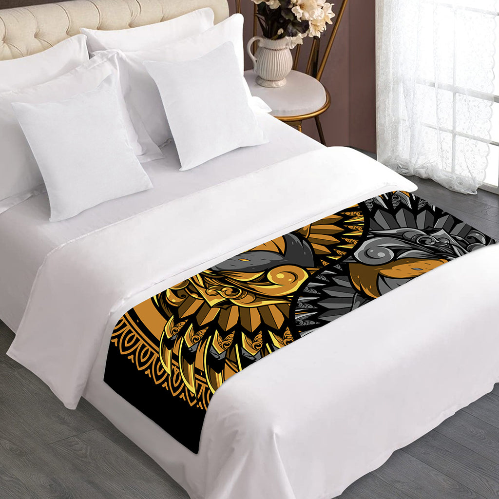 Yin Yang Owl Print Bed Runner