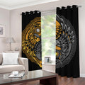 Yin Yang Owl Print Dimout Grommet Curtains
