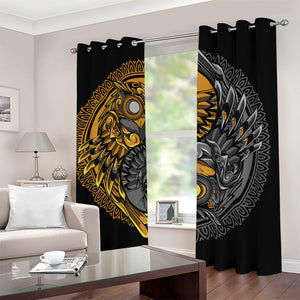 Yin Yang Owl Print Blackout Grommet Curtains