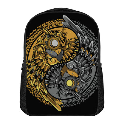 Yin Yang Owl Print Casual Backpack