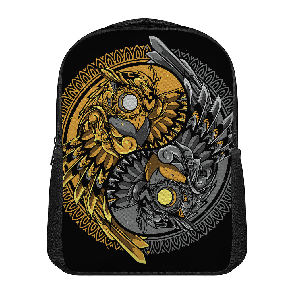 Yin Yang Owl Print Casual Backpack