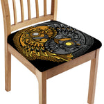 Yin Yang Owl Print Chair Cushion Cover