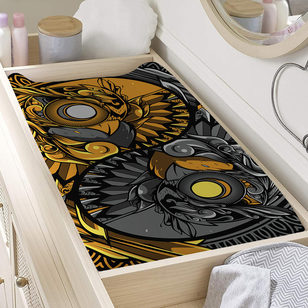 Yin Yang Owl Print Changing Pad Cover