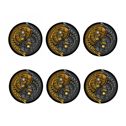 Yin Yang Owl Print Coaster Set