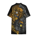 Yin Yang Owl Print Cotton Hawaiian Shirt