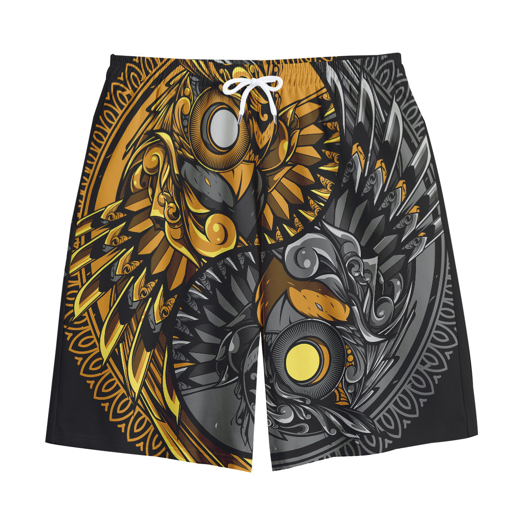 Yin Yang Owl Print Cotton Shorts