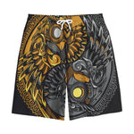 Yin Yang Owl Print Cotton Shorts