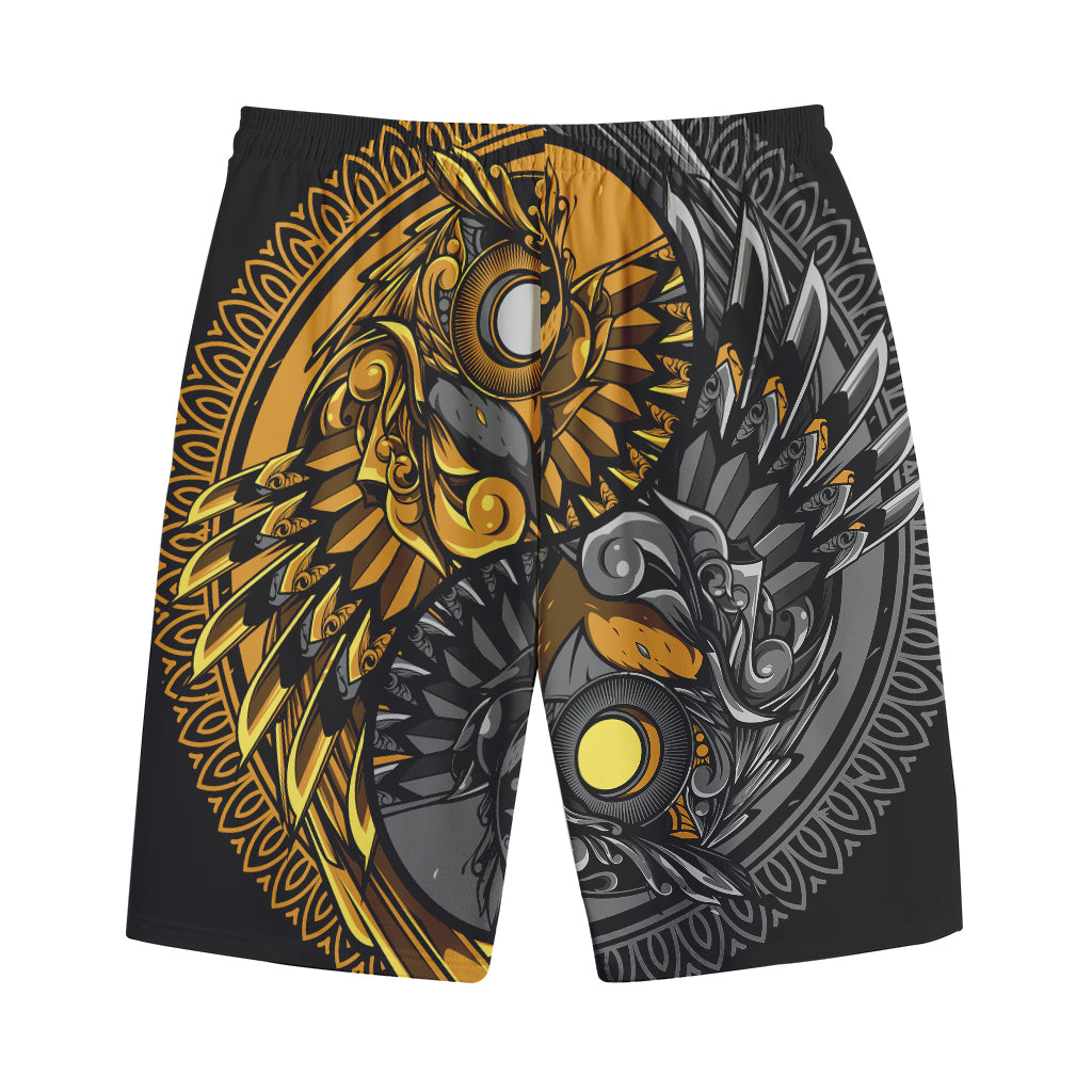 Yin Yang Owl Print Cotton Shorts