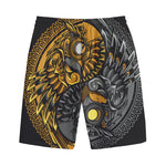 Yin Yang Owl Print Cotton Shorts