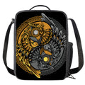 Yin Yang Owl Print Crossbody Lunch Bag