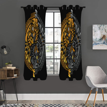 Yin Yang Owl Print Curtain