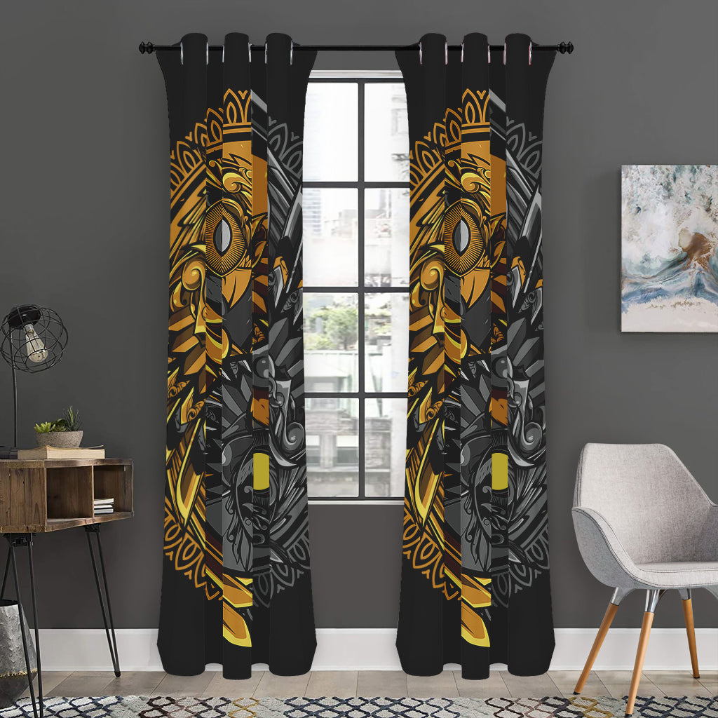Yin Yang Owl Print Curtain